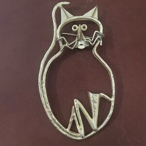 Chic Metallic Crazy Cat Lady pin